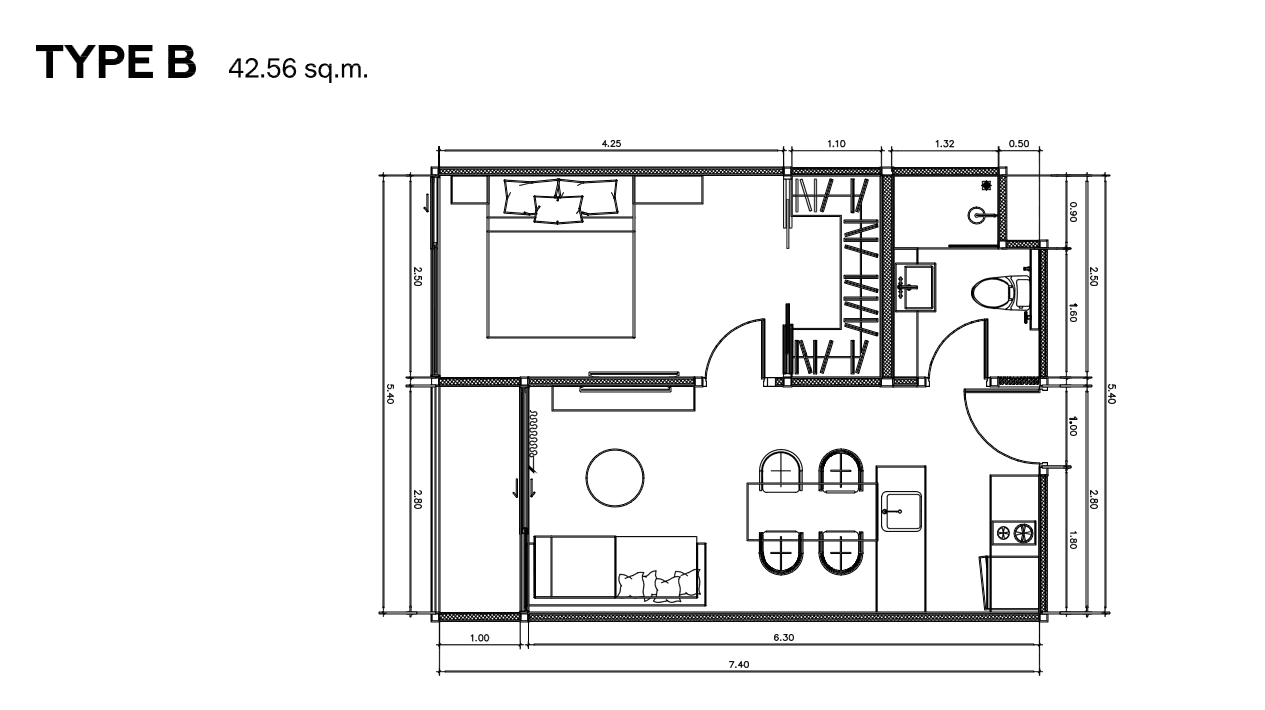 1 Bedroom layout